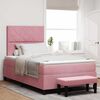 vidaXL Boxspringbett mit Matratze mit Kopfteil Rosa 120 x 190 cm Samt