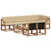 vidaXL Outdoor-Sofagarnitur mit Kissen 9 pcs Natur und Beige