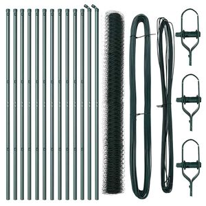 vidaXL Bodenmontierter Sechseckzaun 25 x 1,6 m PVC-beschichteter Stahl