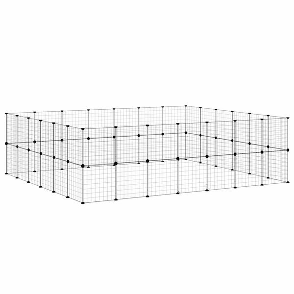 vidaXL 52-tlg. Haustierkäfig mit Tür Schwarz 35x35 cm Stahl