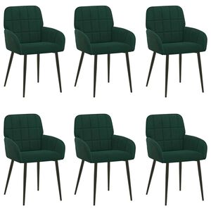 vidaXL Esszimmerst&uuml;hle 6 pcs Samt (V) Dunkelgr&uuml;n 57 x 50 x 85 cm