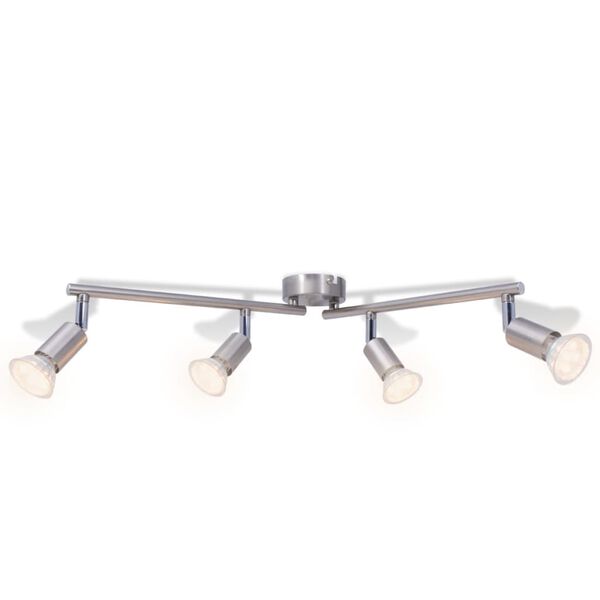 vidaXL Deckenleuchte mit 4 LED Spotlights Satin Nickel