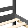 vidaXL Massivholzbett mit Kopfteil Grau 200x200 cm