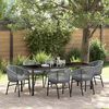 vidaXL Garten Essgruppe 7 pcs Anthrazit Pulverbeschichteter Stahl