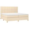 vidaXL Boxspringbett mit Matratze Creme 200x200 cm Stoff