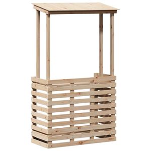 vidaXL Gartenbar mit Dach 112,5x57x195,5 cm Massivholz Kiefer
