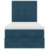 vidaXL Ottoman-Bett mit Matratzen & LEDs Dunkelblau 90x190 cm Samt