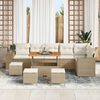 vidaXL Gartensofa-set mit Kissen 10 pcs Beige und Creme Poly-Rattan