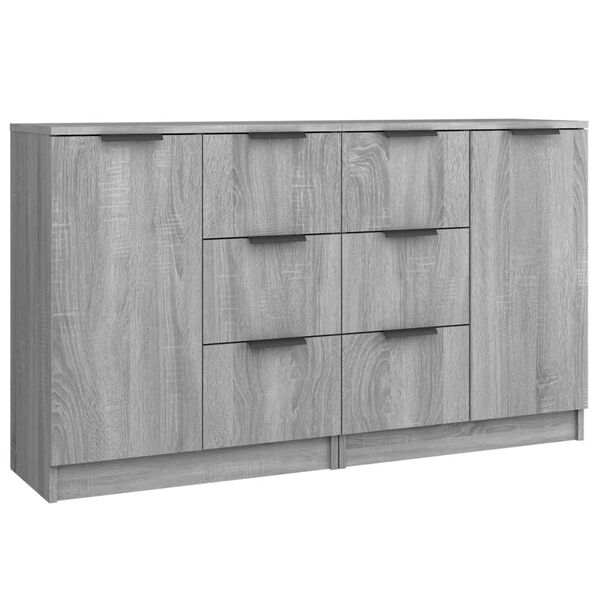vidaXL Sideboards 2 Stk. Grau Sonoma 60x30x70 cm Holzwerkstoff