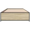 vidaXL Bettgestell Sonoma-Eiche 75x190 cm Holzwerkstoff und Metall