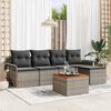vidaXL Gartensofa-set mit Kissen 6 pcs Grau Poly-Rattan