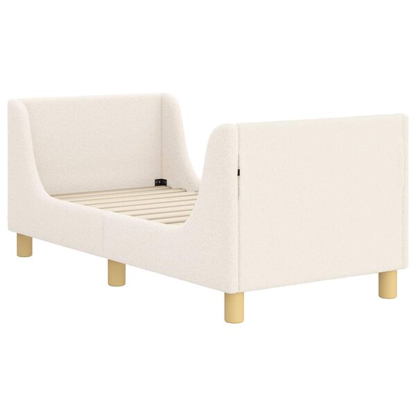 vidaXL Kinderbettgestell mit Kopfteil Creme 70 x 140 cm Schafstoff
