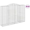 vidaXL Gabionen mit Hochbogen 10 Stk 300x50x200/220cm Verzinktes Eisen