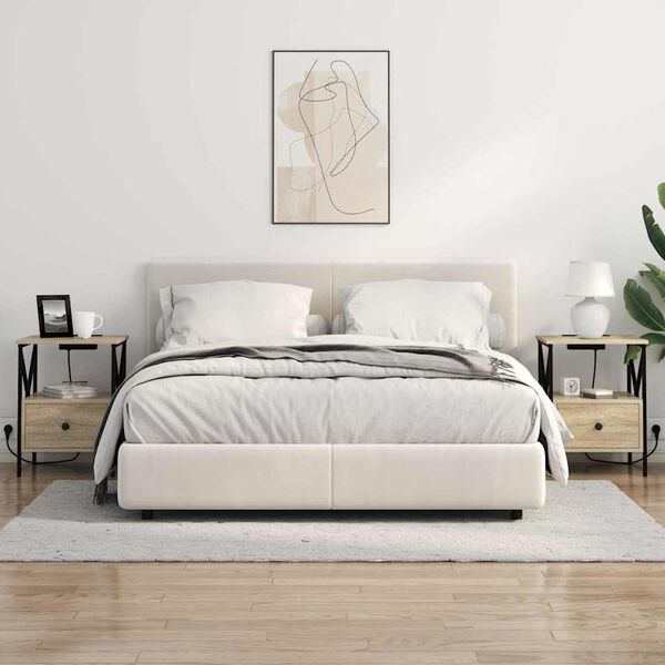 vidaXL Nachttisch 2 pcs Sonoma-Eiche 41,5 x 40,5 x 55 cm Holzwerkstoff