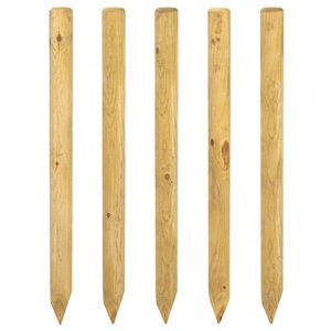 vidaXL Zaunpfosten 5 stk. Gr&uuml;n 120 cm Massives Kiefernholz