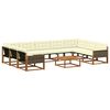 vidaXL Outdoor-Sofagarnitur 10 Stk. Natur und Creme