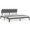 vidaXL Massivholzbett mit Kopfteil Grau 200x200 cm