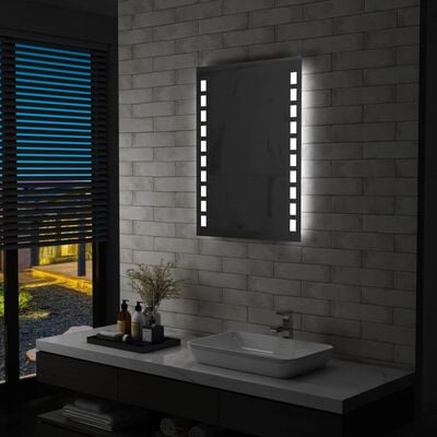 vidaXL Badezimmer-Wandspiegel mit LEDs 60x80 cm