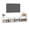 vidaXL TV-Schrank mit LED-Leuchten Hochglanz-Wei&szlig; 210x35x40 cm