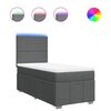vidaXL Boxspringbett mit Matratze Dunkelgrau 90x190 cm Stoff