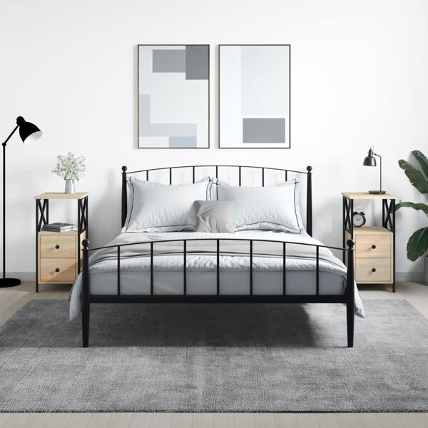 vidaXL Nachttische 2 Stk. Sonoma-Eiche 34x35,5x70 cm Holzwerkstoff