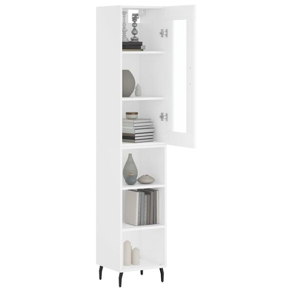 vidaXL Highboard Wei&szlig; 34,5x34x180 cm Holzwerkstoff
