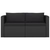 vidaXL 9-tlg. Garten-Lounge-Set mit Kissen Poly Rattan Schwarz