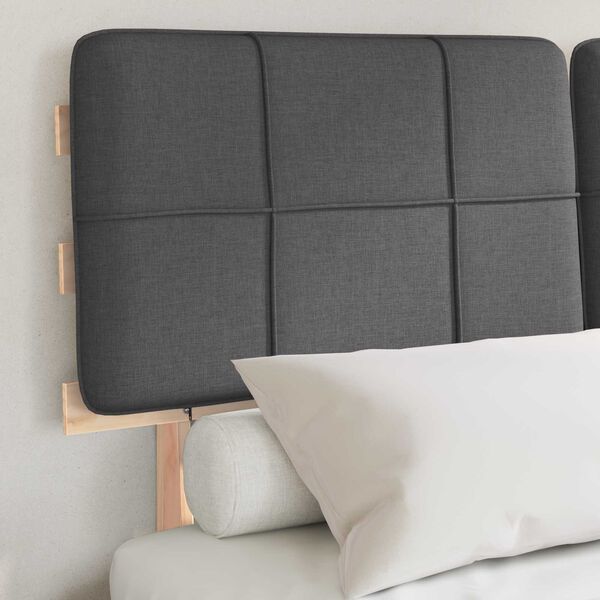 vidaXL Bettgestell mit gepolstertem Kopfteil Dunkelgrau 120 x 200 cm