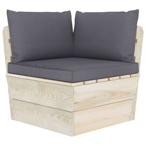 vidaXL Garten-Paletten-Ecksofa mit Kissen Impr&auml;gniertes Fichtenholz