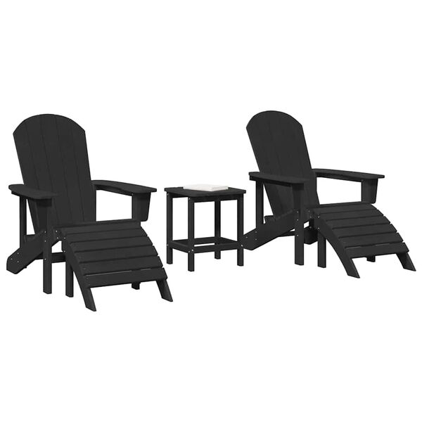 vidaXL Garten Lounge Möbel 3 pcs Schwarz 38 x 38 x 46cm Plastik