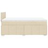 vidaXL Boxspringbett mit Matratze Creme 120x190 cm Stoff