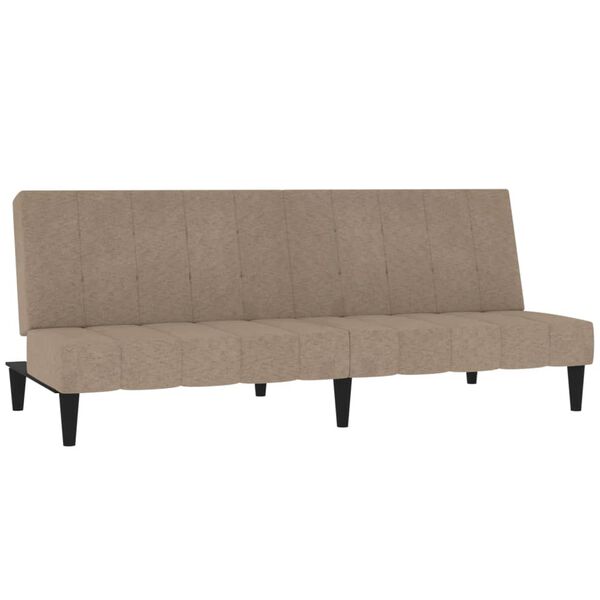vidaXL Schlafsofa 2-Sitzer mit Hocker Taupe Mikrofasergewebe