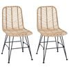 vidaXL Esszimmerstuhl 2 stk. Rattan und Eisen Natur 44 x 54,5 x 85 cm