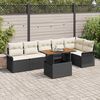 vidaXL Garten-Sofa-Set mit Speicher 7 pcs Schwarz Poly Rattan