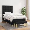vidaXL Boxspringbett mit Matratze Schwarz 90x200 cm Stoff