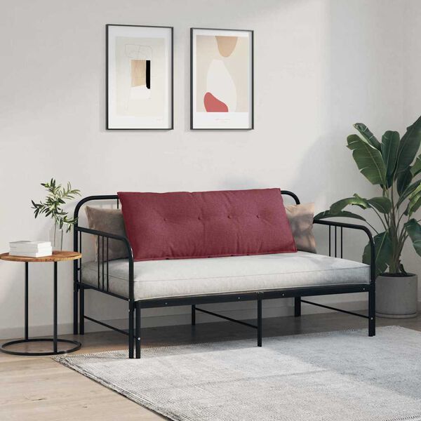 vidaXL R&uuml;ckenkissen Weinrot 120 x 19 x 50 cm Stoff