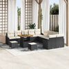 vidaXL Garten-Sofa-Set mit Kissen mit Kissen 13 pcs Schwarz und Creme