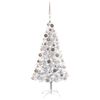 vidaXL K&uuml;nstlicher Weihnachtsbaum Beleuchtung & Kugeln Silber 150 cm
