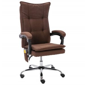 vidaXL Massage-B&uuml;rostuhl Braun Stoff