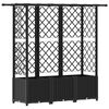 vidaXL Hochbeet mit Rankgitter und Dach Schwarz 163,5 x 40 x 138 cm PP
