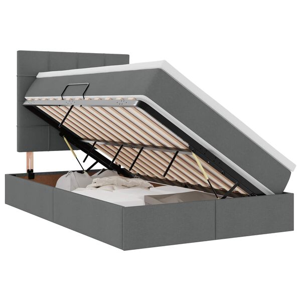 vidaXL Aufbewahrungsbett mit Matratze Dunkelgrau 120 x 200 cm