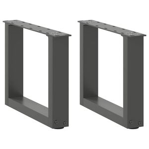vidaXL Couchtischbeine U-Form 2 Stk. Anthrazit 40x(30-31) cm Stahl