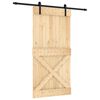vidaXL Schiebet&uuml;r Nat&uuml;rlich und Schwarz 100 x 210 cm Massivkiefer