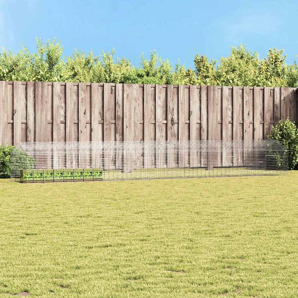 vidaXL Hasenkäfig Silber 400 x 78 x 78 cm Verzinkter Stahl