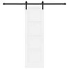 vidaXL Schiebet&uuml;r Wei&szlig; und Schwarz 61 x 198,5 cm Massives Kiefernholz