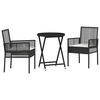 vidaXL Garten Bistro Set 3 pcs Schwarz Poly-Rattan