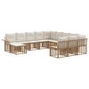 vidaXL Gartensofa-set 12 pcs Nat&uuml;rlich und Cremwei&szlig; Poly-Rattan