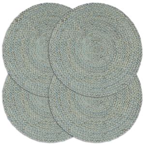 vidaXL Tischsets 4 Stk. Olivgr&uuml;n 38 cm Rund Jute