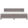 vidaXL Boxspringbett mit Matratze Taupe 200 x 200 cm Polyester
