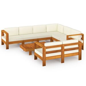 vidaXL 8-teiliges Garten-Lounge-Set mit Kissen 100 x 60 cm Akazienholz